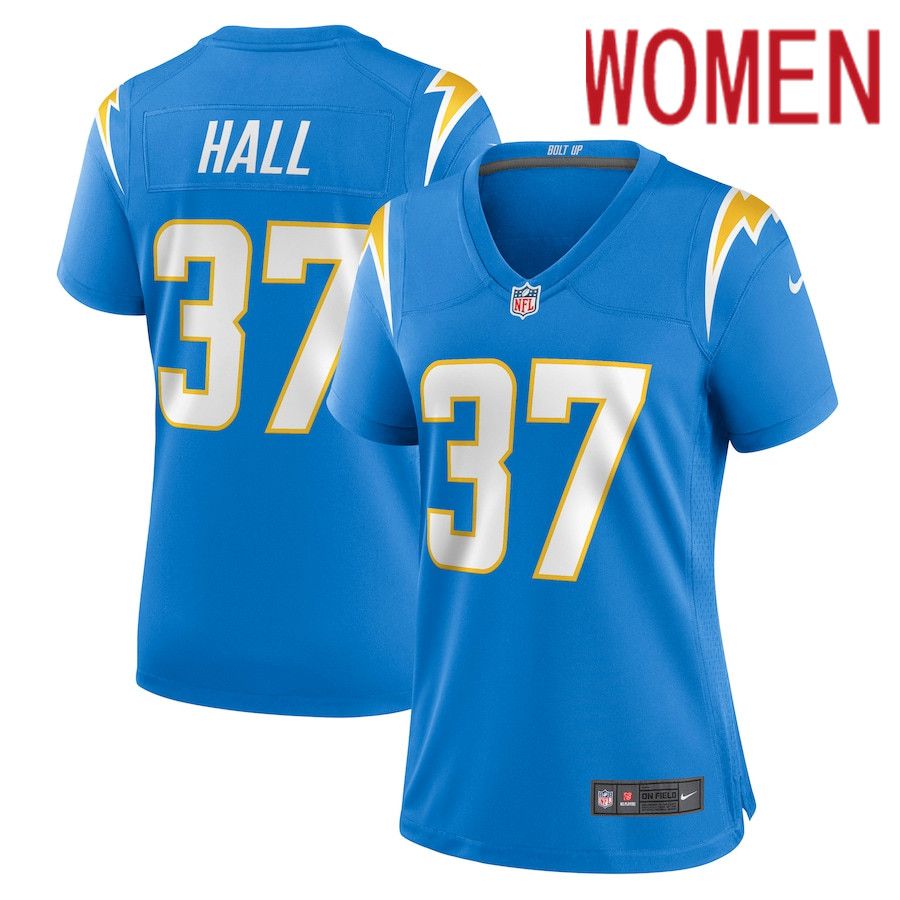 Women Los Angeles Chargers #37 Kemon Hall Nike Powder Blue Nike Game NFL Jersey->women nfl jersey->Women Jersey